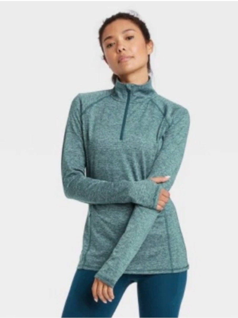All in Motion Women's Train 1/2 Zip Pullover Teal, Size L